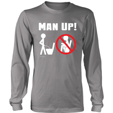 Man Up! Man Peeing Standing Men's Long Sleeve - ManUp!Series