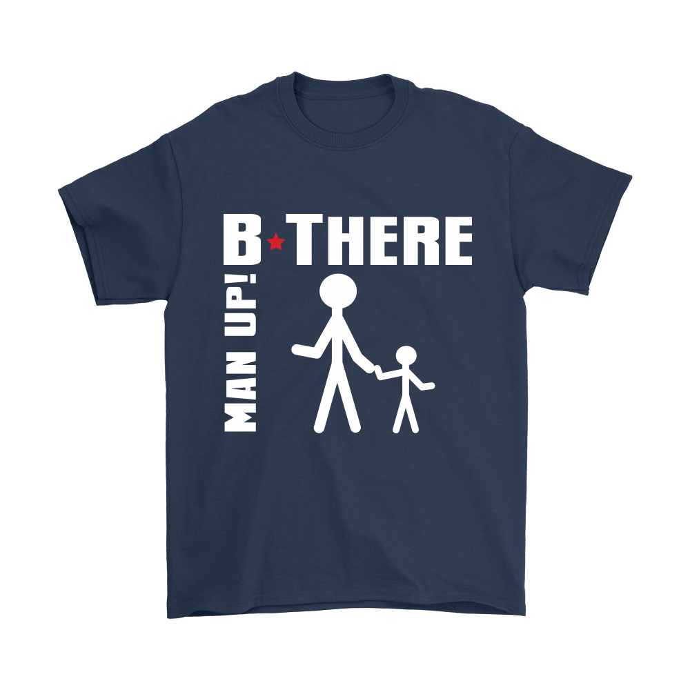 Man Up! B There Man With Child Men's Navy T-shirt - ManUp!Series