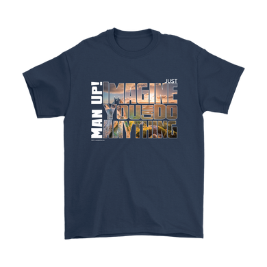 Man Up! Imagine You Can Do Anything Mountain Sunrise Men's Navy T-shirt - ManUp!Series