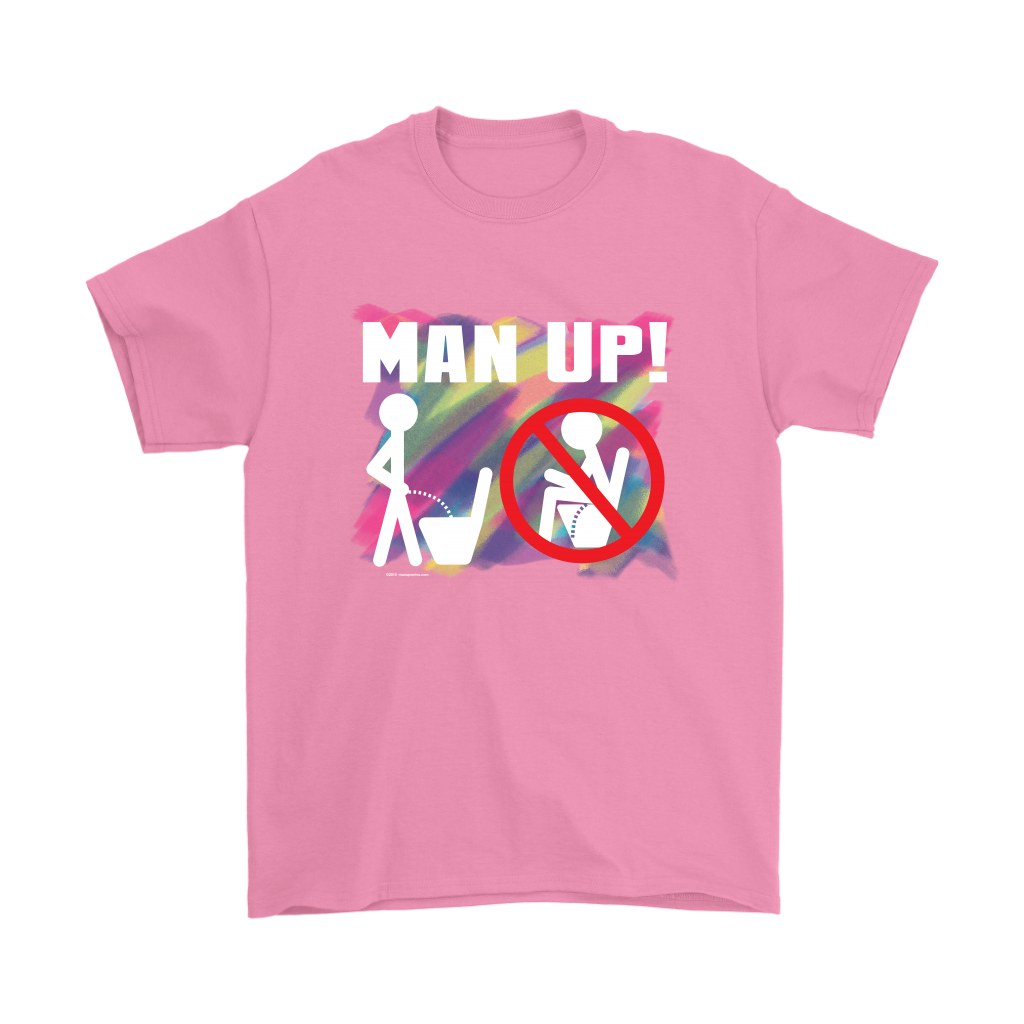 Man Up! Man Peeing Standing Over Colors Men's T – ManUp!Series