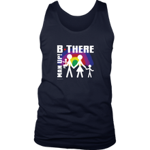 Man Up! B There Man With Family Under Rainbow Men's Tank - ManUp!Series