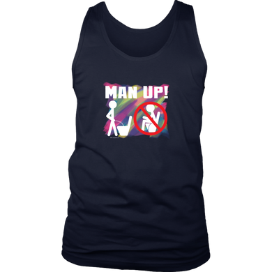 Man Up! Man Peeing Standing Over Colors Men's Tank - ManUp!Series