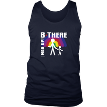 Man Up! B There Man With Child Under Rainbow Men's Tank - ManUp!Series