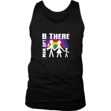 Man Up! B There Man With Family Under Rainbow Men's Tank - ManUp!Series