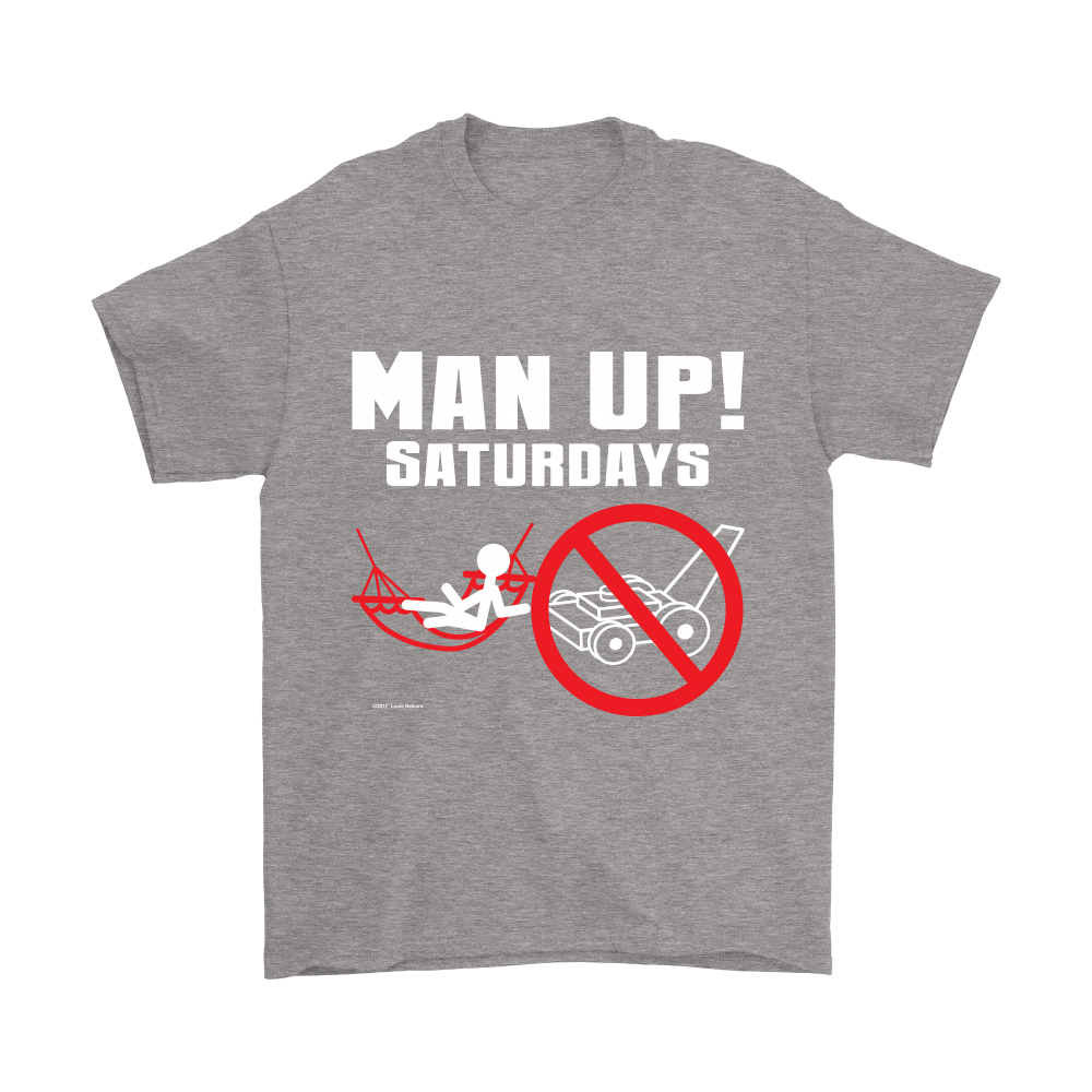 Man Up! Saturdays Time To Relax, Not Work Men's Grey T-shirt - ManUp!Series